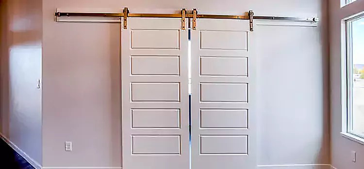 Glass Barn Door with Installation Hardware Kit Sunset