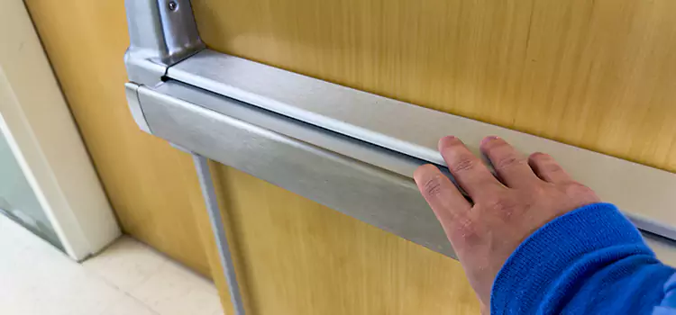 Installing a Push Bar on a Door Sunset